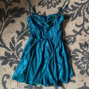 Mini corset holographic dress